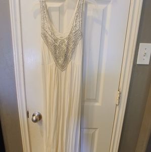 ECOTE SMALL OFF WHITE EMBELLISHED NECK DRESS